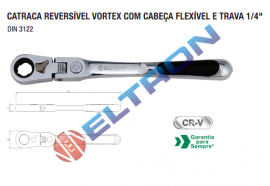 CATRACA REVERSÍVEl VORTEX COM CABEÇA FlEXÍVEl E TRAVA 1/4"